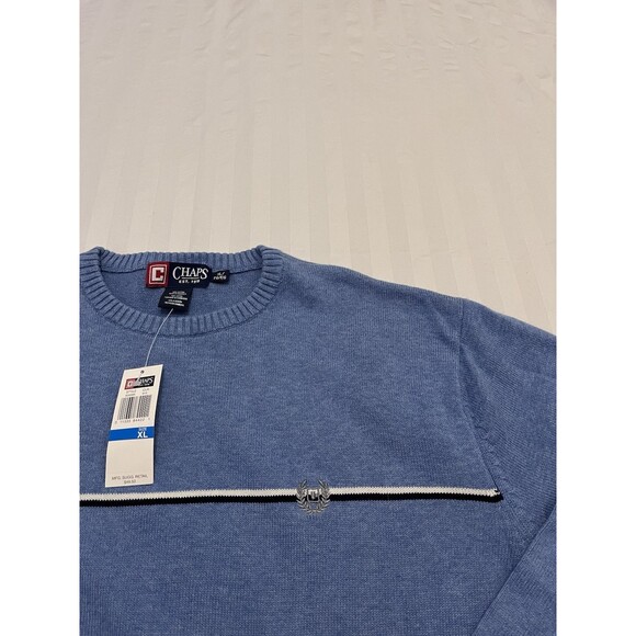 CHAPS Ralph Lauren NWT Men’s Crew Neck Sweater Size XL.  Blue - Picture 5 of 7